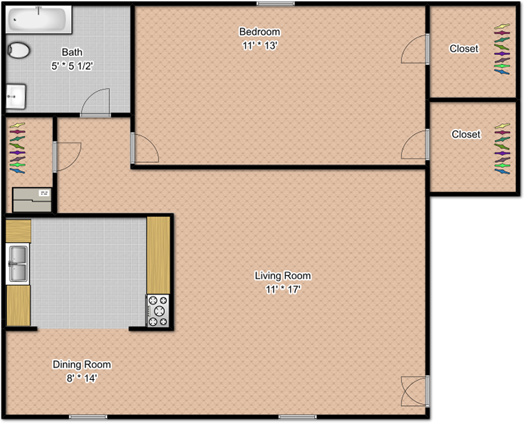 One Bedroom Floor Plan